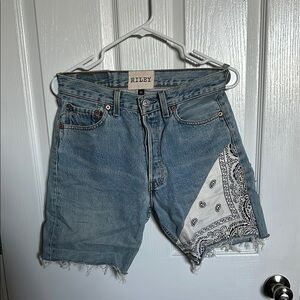 Riley Denim Shorts with Bandana Patch